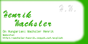 henrik wachsler business card